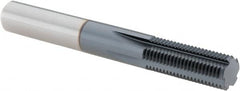 Vargus - 7/16-28 Thread, 5/16" Shank Diam, TiAlN Coating, Solid Carbide Straight Flute Thread Mill - 5 Flutes, 2.48" OAL, 7/16" Min Noml Diameter - Americas Industrial Supply