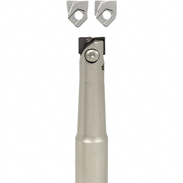 Iscar - 1" Cut Diam, 1" Shank Diam, 6.7" OAL, Indexable Square Shoulder End Mill - H.. QF Inserts, Cylindrical Shank, Series BallPlus - Americas Industrial Supply