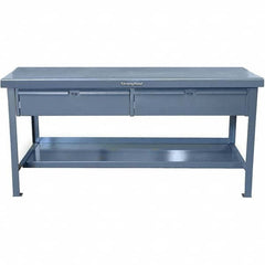 Strong Hold - Stationary Work Benches, Tables Type: Work Table with Drawer Top Material: 7 Gauge Steel - Americas Industrial Supply
