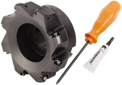 Kennametal - 5" Cut Diam, 1-1/2" Arbor Hole, 4.45mm Max Depth of Cut, 30° Indexable Chamfer & Angle Face Mill - 8 Inserts, HNGJ 0604... Insert, Right Hand Cut, 8 Flutes, Through Coolant, Series Dodeka Mini HD - Americas Industrial Supply