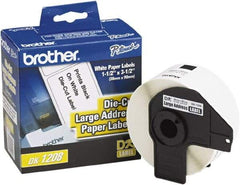 Brother - 1.4" Wide x 3-1/2" Long, White Paper Shipping Label - For PC Label Printers - Americas Industrial Supply