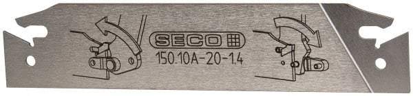 Seco - 0.843" Blade Height, 0.047" Blade Width, 4.72" OAL, Neutral Cut, Double End Indexable Cut-Off Blade - 150.10A Blade, 150.10 Series - Americas Industrial Supply