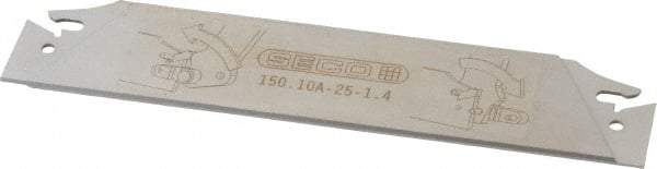 Seco - 0.984" Blade Height, 0.047" Blade Width, 5.91" OAL, Neutral Cut, Double End Indexable Cut-Off Blade - 150.10A Blade, 150.10 Series - Americas Industrial Supply