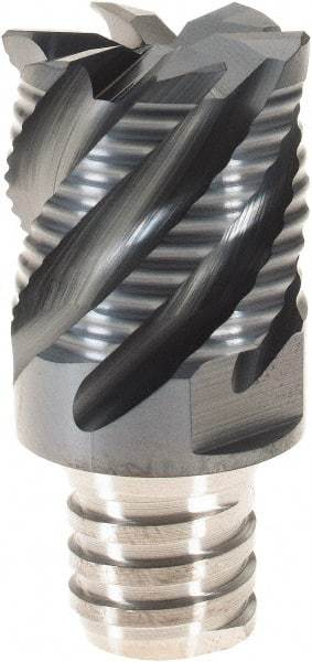 Iscar - MM ERS Grade IC908 Carbide End Milling Tip Insert - TiAlN Finish, 6 Flutes, 3/4" Cutting Diam, 0.59" Depth of Cut, 1" Extension, 45° Helix - Americas Industrial Supply