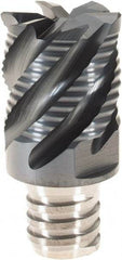 Iscar - MM ERS Grade IC908 Carbide End Milling Tip Insert - TiAlN Finish, 6 Flutes, 3/4" Cutting Diam, 0.59" Depth of Cut, 1" Extension, 45° Helix - Americas Industrial Supply