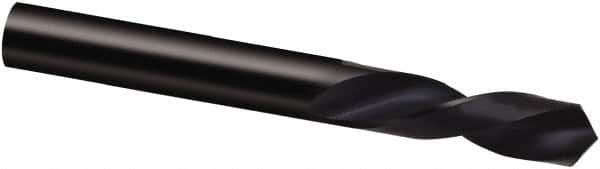 Guhring - #2 118° Spiral Flute High Speed Steel Screw Machine Drill Bit - Bright Finish, Left Hand Cut, 28mm Flute Length, 66mm OAL, Cone Relief Point, Straight Shank - Americas Industrial Supply