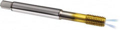 Guhring - M10x1.50 Metric 6HX D10/D11 Thread Limit Modified Bottoming Thread Forming Tap - Powdered Metal High Speed Steel, TiN Finish, 100mm OAL, Series 323 - Americas Industrial Supply