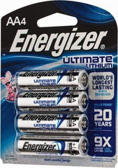 Energizer - Size AA, Lithium, Photo Battery - 1.5 Volts, Flat Terminal, FR6 - Americas Industrial Supply