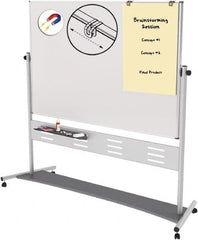 MasterVision - 48" High x 72" Wide Gold Ultra Enameled Steel Magnetic Marker Board - Aluminum Frame, 78-1/2" Deep - Americas Industrial Supply