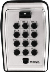 Master Lock - 3-1/8" Wide x 4.6" Overall Height, Push Button Combination, Wall Mount Key Safe - Zinc Finish - Americas Industrial Supply