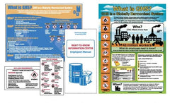 NMC - GHS General Safety & Accident Prevention Training Kit - English, 18" Wide x 24" High, White Background, Includes What is GHS Poster, GHS Pictogram, Booklets, Wallet Cards - Americas Industrial Supply