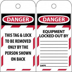 NMC - 3" High x 6" Long, DANGER \x96 DO NOT OPERATE, English Safety & Facility Lockout Tag - Tag Header: Danger, 2 Sides, Black & Red Poly - Americas Industrial Supply