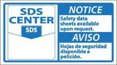 NMC - "Notice - Material Safety Data Sheets Available upon Request", 10" Long x 18" Wide, Rigid Plastic Safety Sign - Square, Use for Workplace/Safety - Americas Industrial Supply