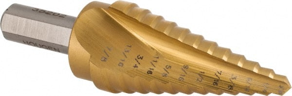 Hougen - 3/16 to 7/8" Hole Diam Cobalt Split Point Step Drill Bit - Americas Industrial Supply