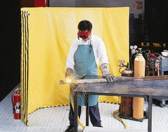 Singer Safety - 9 Ft. Wide x 6 Ft. High, 12 mil Thick Coated Vinyl Roll Up Welding Screen Kit - Yellow with Carrying Handle and Tie Strap - Americas Industrial Supply