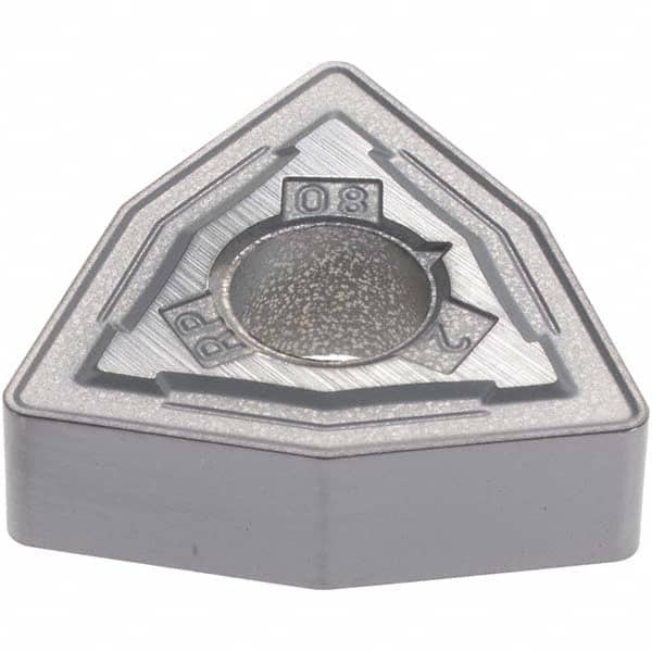 Kennametal - WNMG432 RP Grade KCU25 Carbide Turning Insert - AlTiN Finish, 80° Trigon, 1/2" Inscr Circle, 3/16" Thick, 1/32" Corner Radius - Americas Industrial Supply