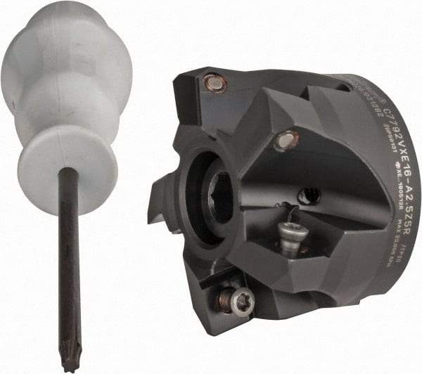 Kennametal - 2-1/2" Cut Diam, 0.138" Max Depth, 1" Arbor Hole, 5 Inserts, XE 16 Insert Style, Indexable Copy Face Mill - C7792VXE16-A2.5Z05R Cutter Style, 1.574" High, Through Coolant, Series 7792 - Americas Industrial Supply