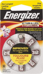 Energizer - Size 312, Zinc Air, 1 Pack, Hearing Aid Battery - 1.4 Volts, Button Tab Terminal, PR41 - Americas Industrial Supply