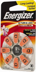 Energizer - Size 13, Zinc Air, 1 Pack, Hearing Aid Battery - 1.4 Volts, Button Tab Terminal, PR48 - Americas Industrial Supply