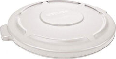 Rubbermaid - Round Lid for Use with 55 Gal Round Trash Cans - White, Polyethylene, For Brute Trash Cans - Americas Industrial Supply