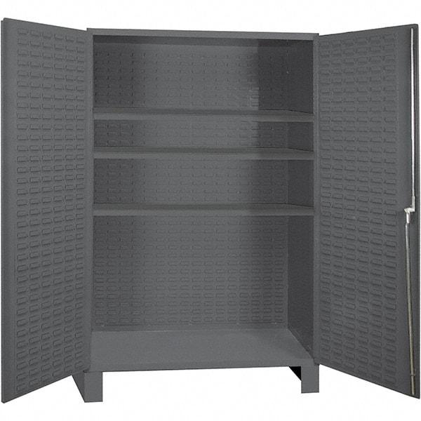 Durham - 3 Shelf Locking Storage Cabinet - Steel, 60" Wide x 24" Deep x 84" High, Gray - Americas Industrial Supply