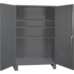 Durham - 3 Shelf Locking Storage Cabinet - Steel, 60" Wide x 24" Deep x 84" High, Gray - Americas Industrial Supply