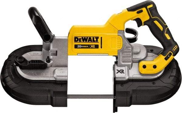 DeWALT - 20 Volt, 44-7/8" Blade, 490 SFPM Cordless Portable Bandsaw - 4-3/4" (Round) & 5" x 4-3/4" (Rectangle) Cutting Capacity, Lithium-Ion Battery Not Included - Americas Industrial Supply