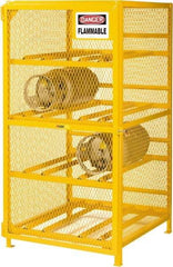 Little Giant - 4 Cylinder, Yellow Cylinder Storage Unit - 36" Wide x 40" High x 38" Deep - Americas Industrial Supply