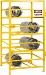 Little Giant - 12 Cylinder, Yellow Cylinder Storage Unit - 48" Wide x 70" High x 36" Deep - Americas Industrial Supply