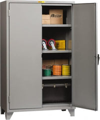 Little Giant - 3 Shelf Locking Storage Cabinet - Steel, 48" Wide x 24" Deep x 78" High, Gray - Americas Industrial Supply