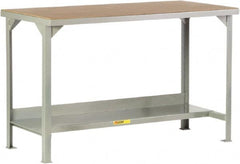 Little Giant - 84 Wide x 36" Deep x 36" High, Hardboard on Steel Workbench - Straight Edge, Fixed Legs, Gray - Americas Industrial Supply