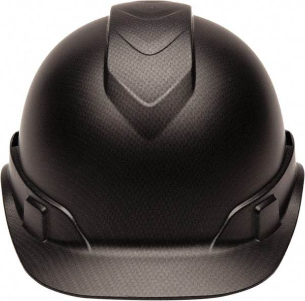 PYRAMEX - ANSI Type I, Class E Rated, 4-Point, Ratchet Adjustment Hard Hat - One Size Fits Most, Graphite, Standard Brim - Americas Industrial Supply