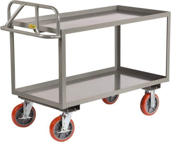 Little Giant - 3,600 Lb Capacity, 30" Wide x 65-1/2" Long x 42" High Shelf Cart - 2 Shelf, Steel - Americas Industrial Supply