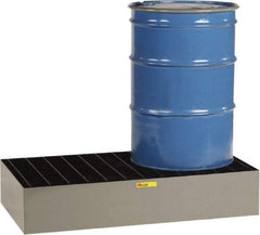 Little Giant - 66 Gal Sump, 3,000 Lb Capacity, 2 Drum, Steel Spill Deck or Pallet - 25" Long x 51" Wide x 12" High - Americas Industrial Supply