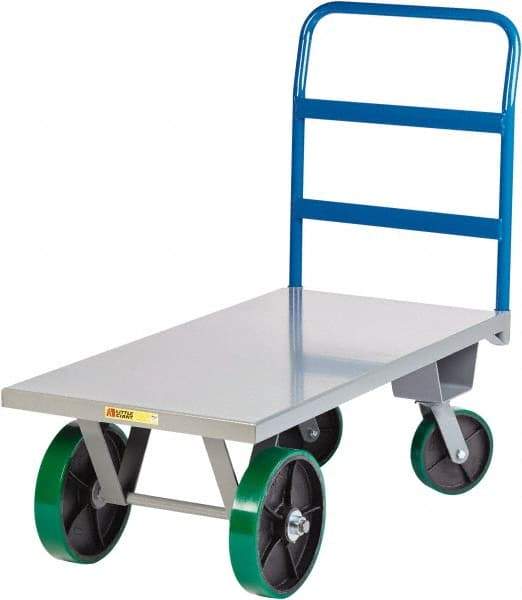 Little Giant - 4,000 Lb Capacity Steel Platform Truck - Steel Deck, 36" OAW, Polyurethane Casters - Americas Industrial Supply