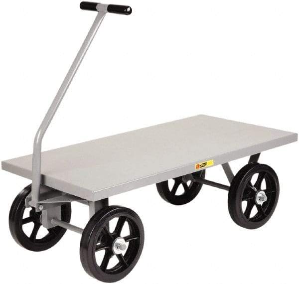Little Giant - 3,500 Lb Capacity Steel Heavy-Duty Wagon - Steel Deck, 30" OAW, Mold On Rubber Casters - Americas Industrial Supply