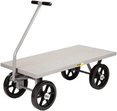Little Giant - 3,500 Lb Capacity Steel Heavy-Duty Wagon - Steel Deck, 30" OAW, Mold On Rubber Casters - Americas Industrial Supply