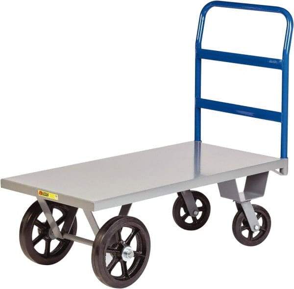 Little Giant - 3,000 Lb Capacity Steel Platform Truck - Steel Deck, 30" OAW, Rubber Casters - Americas Industrial Supply