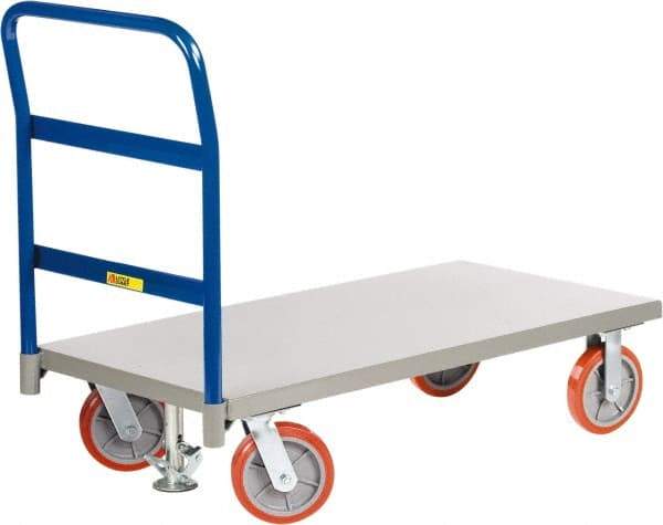 Little Giant - 3,600 Lb Capacity Steel Platform Truck - Steel Deck, 24" OAW, 36" Platform Length x 11" Platform Height, Polyurethane Casters - Americas Industrial Supply