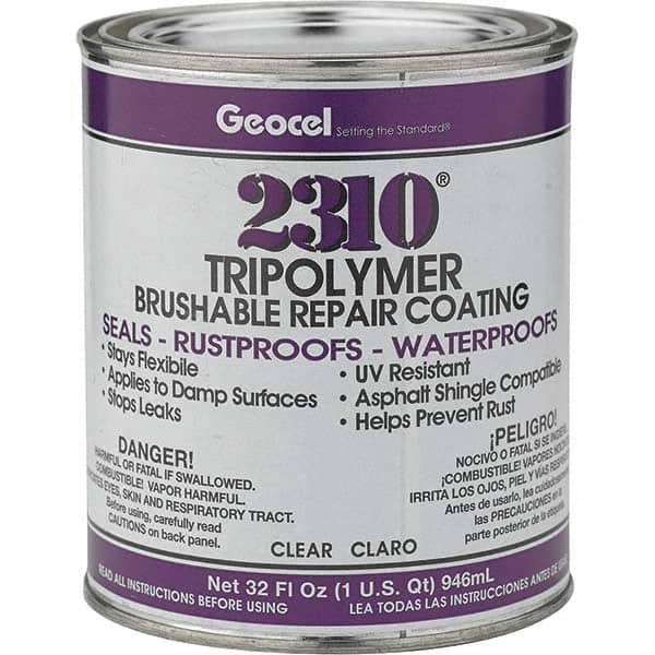 Geocel - 32 oz Can Brushable Repair Trypolymer Sealant - Clear - Americas Industrial Supply