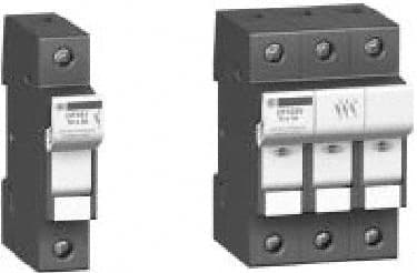 Schneider Electric - 3 Pole, 600 Volt, 30 Amp, DIN Rail Mount Fuse Holder - Compatible with CC Class, 52mm Wide Fuse - Americas Industrial Supply