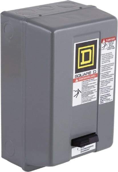 Square D - 120 Coil VAC at 60 Hz, 208 Coil VAC at 60 Hz, 18 Amp, Nonreversible Enclosed Enclosure NEMA Motor Starter - 3 Phase hp: 3 at 200 VAC, 3 at 230 VAC, 5 at 460 VAC, 5 at 575 VAC, 1 Enclosure Rating - Americas Industrial Supply