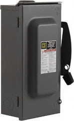 Square D - 100 Amp, 240 V, 3 Pole Fused Safety Switch - NEMA 3R, 15 hp at 240 VAC (Single Phase), 30 hp at 240 VAC (Triple Phase), 3PST Contact Form - Americas Industrial Supply