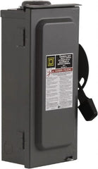 Square D - 60 Amp, 240 V, 3 Pole Fused Safety Switch - NEMA 3R, 10 hp at 240 VAC (Single Phase), 15 hp at 240 VAC (Triple Phase), 3PST Contact Form - Americas Industrial Supply