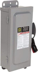 Square D - 30 Amp, 600 VAC/VDC, 3 Pole Fused Safety Switch - NEMA 12 & 3R, 7.5 hp at 480 VAC, 5 hp at 250 VDC (Single Phase), 20 hp at 600 VAC, 10 hp at 600 VDC (Triple Phase) - Americas Industrial Supply