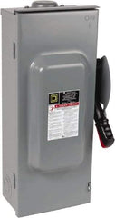 Square D - 100 Amp, 600 VAC/VDC, 3 Pole Fused Safety Switch - NEMA 3R, 30 hp at 480 VAC (Single Phase), 75 hp at 600 VAC, 50 hp at 600 VDC (Triple Phase), 3PST Contact Form - Americas Industrial Supply