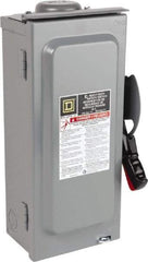 Square D - 60 Amp, 240 VAC, 250 VDC, 3 Pole Fused Safety Switch - NEMA 3R, 10 hp at 240 VAC, 10 hp at 250 VDC (Single Phase), 15 hp at 240 VAC, 10 hp at 250 VDC (Triple Phase), 3PST Contact Form - Americas Industrial Supply