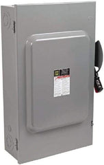 Square D - 200 Amp, 240 VAC, 250 VDC, 3 Pole Fused Safety Switch - NEMA 1, 15 hp at 240 VAC (Single Phase), 60 hp at 240 VAC, 40 hp at 250 VDC (Triple Phase), 3PST Contact Form - Americas Industrial Supply