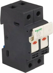 Schneider Electric - 2 Pole, 600 Volt, 30 Amp, DIN Rail Mount Fuse Holder - Compatible with CC Class, 35mm Wide Fuse - Americas Industrial Supply