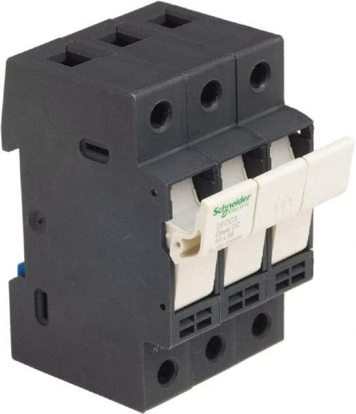 Schneider Electric - 3 Pole, 600 Volt, 30 Amp, DIN Rail Mount Fuse Holder - Compatible with CC Class, 52mm Wide Fuse - Americas Industrial Supply